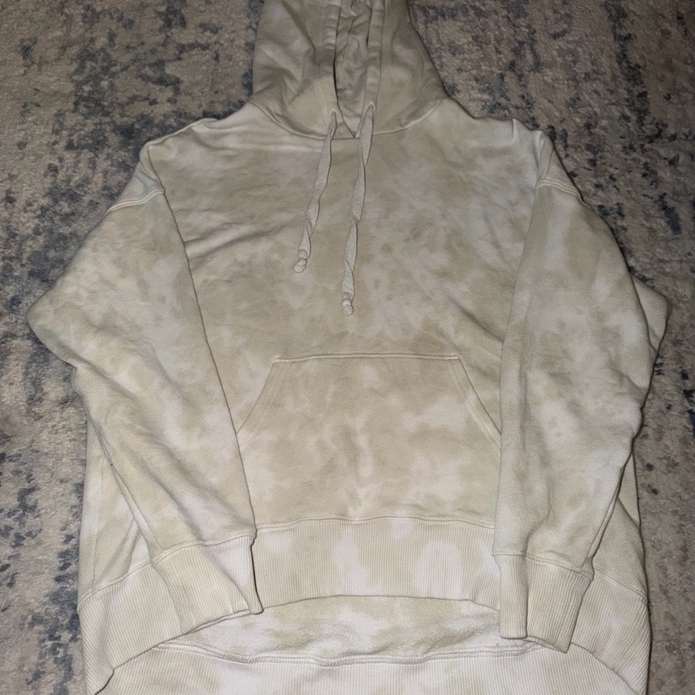 Aerie Cream Tie-Dye Oversized Thin Hoodie